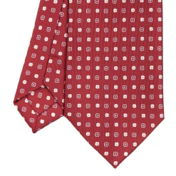 E.Marinella CRAVATTA SARTORIALE CLASSICA IN SETA BORDEAUX Microfantasia fiore Clearance