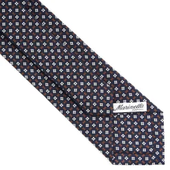E.Marinella CRAVATTA SARTORIALE CLASSICA IN SETA BLU SCURO Microfantasia fiore Sale