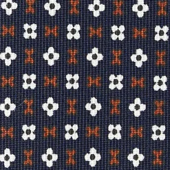 E.Marinella CRAVATTA SARTORIALE CLASSICA IN SETA BLU SCURO Microfantasia fiore Sale