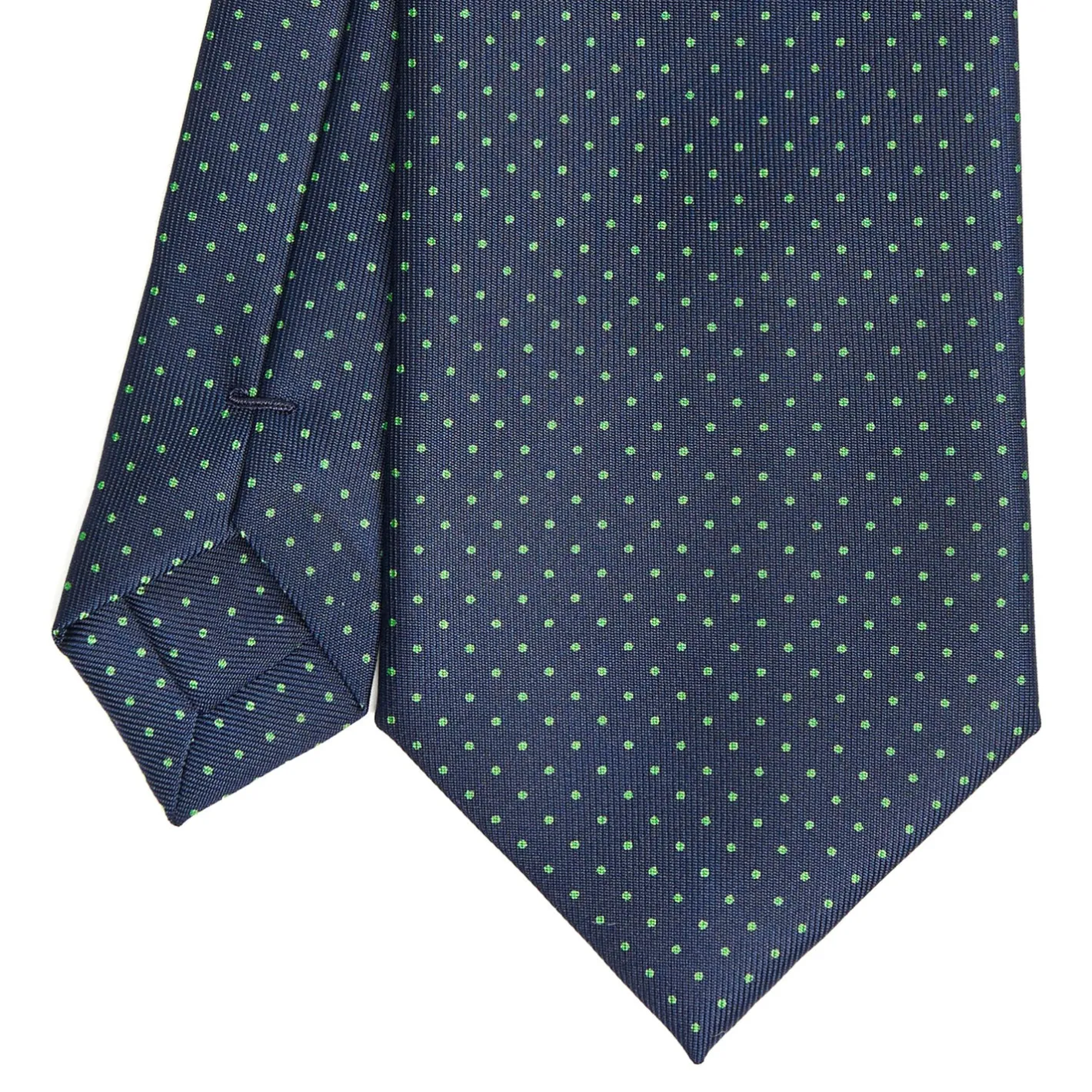E.Marinella CRAVATTA SARTORIALE CLASSICA IN SETA BLU SCURO Pois Best