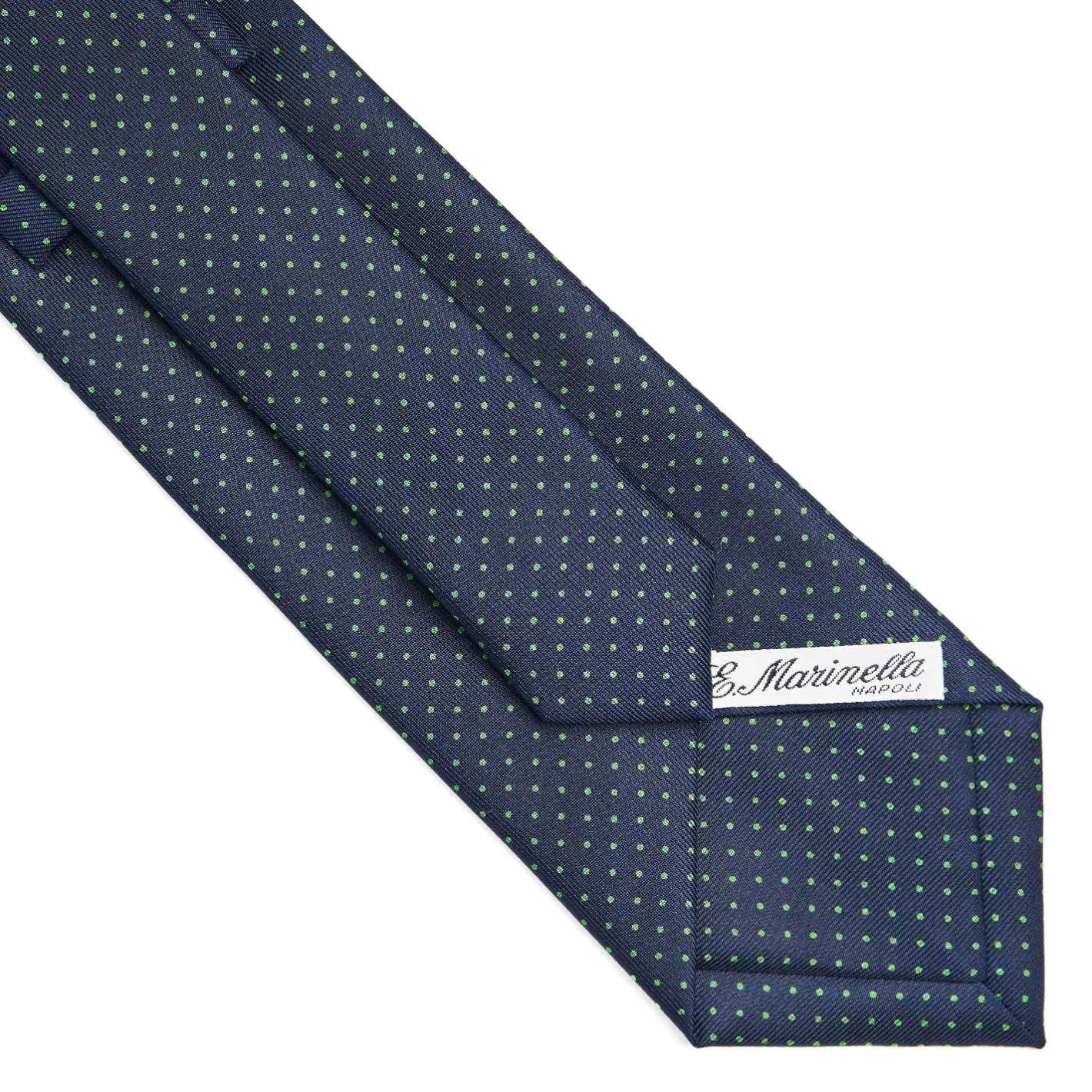 E.Marinella CRAVATTA SARTORIALE CLASSICA IN SETA BLU SCURO Pois Best