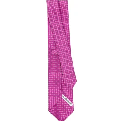 E.Marinella CRAVATTA SARTORIALE CLASSICA IN SETA FUCSIA Microfantasia fiore Best