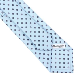 E.Marinella CRAVATTA SARTORIALE CLASSICA IN SETA AZZURRA Microfantasia fiore Discount