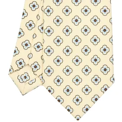 E.Marinella CRAVATTA SARTORIALE CLASSICA IN SETA GIALLA Microfantasia fiore Sale