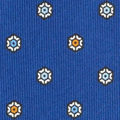 E.Marinella CRAVATTA SARTORIALE CLASSICA IN SETA BLUETTE Microfantasia fiore Best