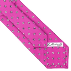 E.Marinella CRAVATTA SARTORIALE CLASSICA IN SETA FUCSIA Microfantasia fiore Hot