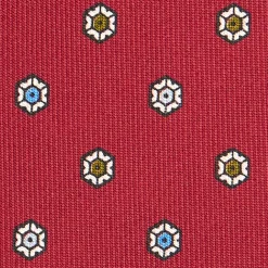 E.Marinella CRAVATTA SARTORIALE CLASSICA IN SETA BORDEAUX Microfantasia fiore