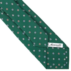 E.Marinella CRAVATTA SARTORIALE CLASSICA IN SETA VERDE SCURO Microfantasia fiore Outlet