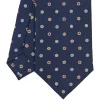 E.Marinella CRAVATTA SARTORIALE CLASSICA IN SETA BLU SCURO Microfantasia fiore Online