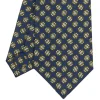 E.Marinella CRAVATTA SARTORIALE CLASSICA IN SETA BLU SCURO Microfantasia fiore Online