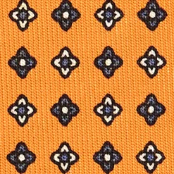 E.Marinella CRAVATTA SARTORIALE CLASSICA IN SETA ARANCIONE Microfantasia fiore Online