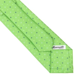 E.Marinella CRAVATTA SARTORIALE CLASSICA IN SETA VERDE CHIARO Microfantasia fiore Clearance