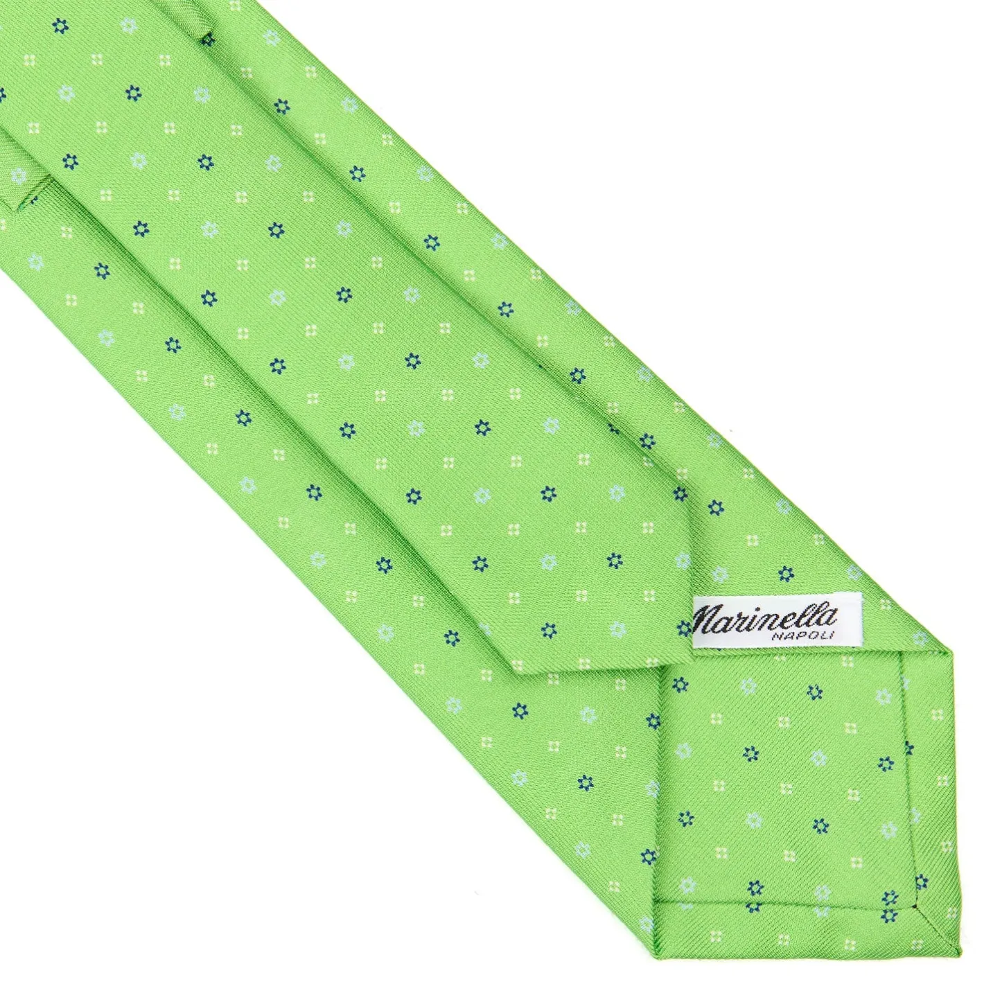 E.Marinella CRAVATTA SARTORIALE CLASSICA IN SETA VERDE CHIARO Microfantasia fiore Clearance