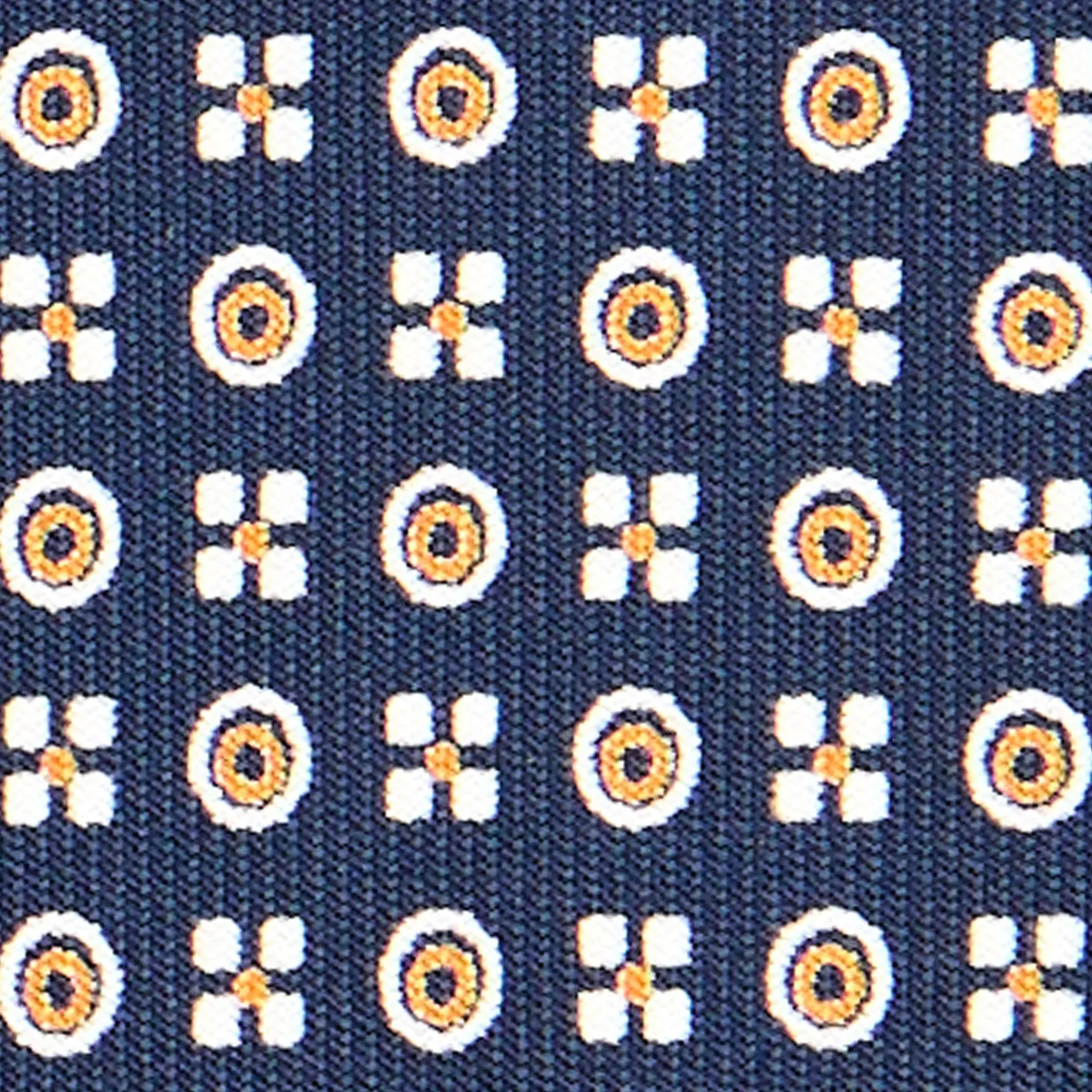 E.Marinella CRAVATTA SARTORIALE CLASSICA IN SETA BLU SCURO Microfantasia fiore Clearance