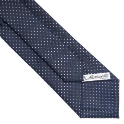 E.Marinella CRAVATTA SARTORIALE CLASSICA IN SETA BLU SCURO Pois Discount