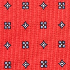 E.Marinella CRAVATTA SARTORIALE CLASSICA IN SETA ROSSA Microfantasia fiore Best