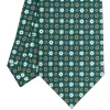 E.Marinella CRAVATTA SARTORIALE CLASSICA IN SETA VERDE SCURO Microfantasia fiore Outlet