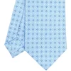 E.Marinella CRAVATTA SARTORIALE CLASSICA IN SETA AZZURRA Microfantasia fiore