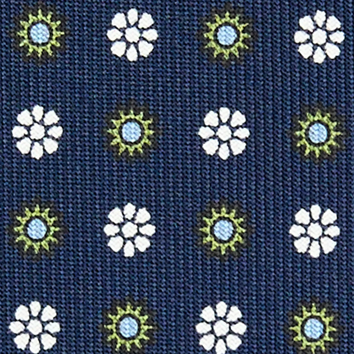E.Marinella CRAVATTA SARTORIALE CLASSICA IN SETA BLU SCURO Microfantasia fiore Hot