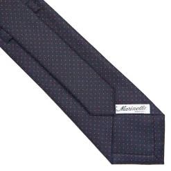 E.Marinella CRAVATTA SARTORIALE CLASSICA IN SETA BLU SCURO Pois Online