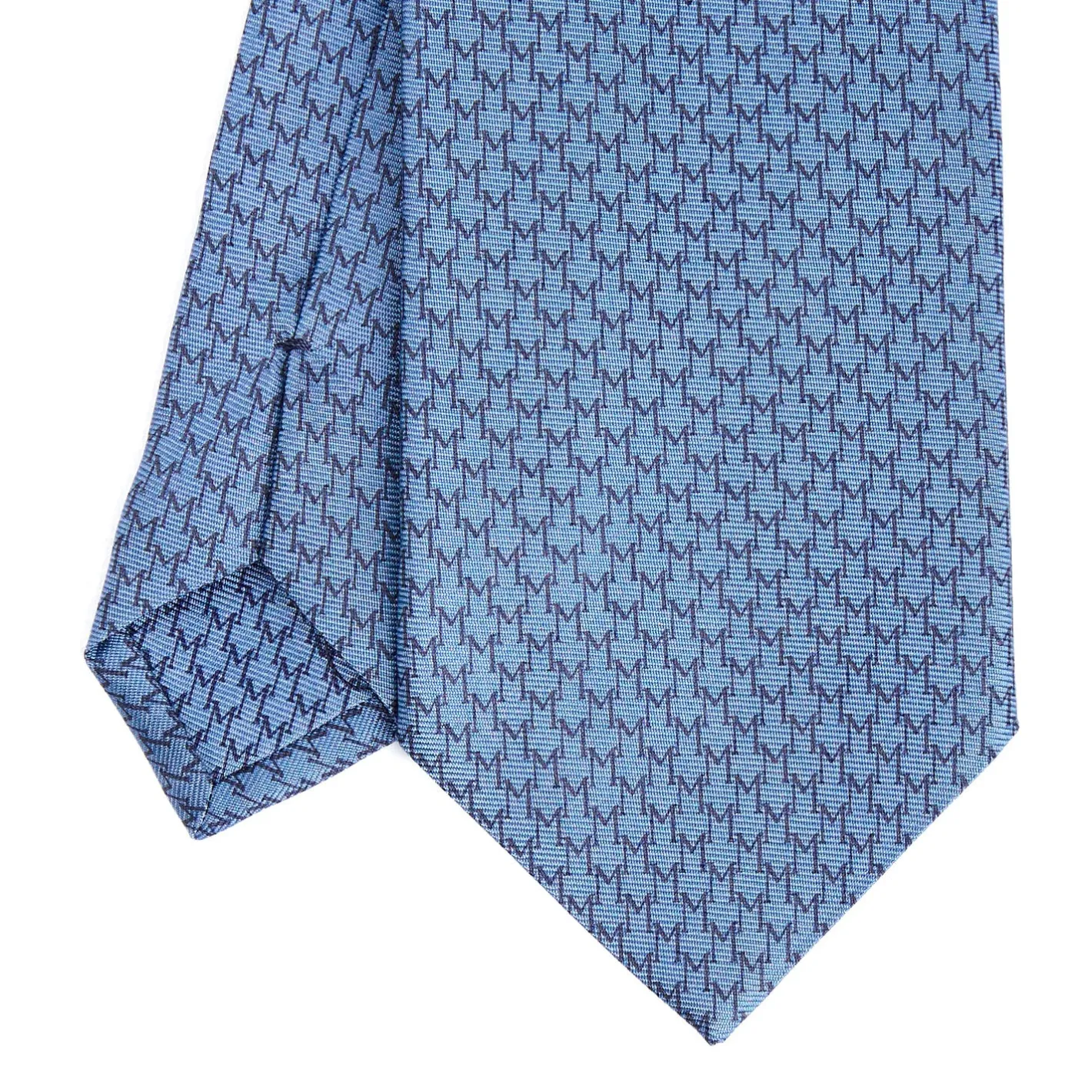 E.Marinella CRAVATTA SARTORIALE CLASSICA IN SETA AZZURRO POLVERE Microfantasia m geometrica Best