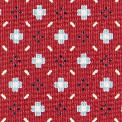 E.Marinella CRAVATTA SARTORIALE CLASSICA IN SETA BORDEAUX Microfantasia fiore New