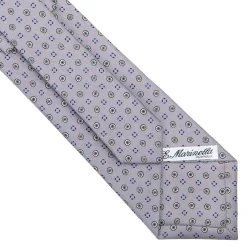 E.Marinella CRAVATTA SARTORIALE CLASSICA IN SETA GRIGIO CHIARO Microfantasia fiore Outlet