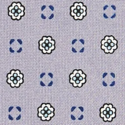 E.Marinella CRAVATTA SARTORIALE CLASSICA IN SETA GRIGIO CHIARO Microfantasia fiore Outlet