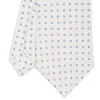 E.Marinella CRAVATTA SARTORIALE CLASSICA IN SETA BIANCA Microfantasia fiore Outlet