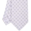 E.Marinella CRAVATTA SARTORIALE CLASSICA IN SETA GRIGIO CHIARO Microfantasia fiore Discount