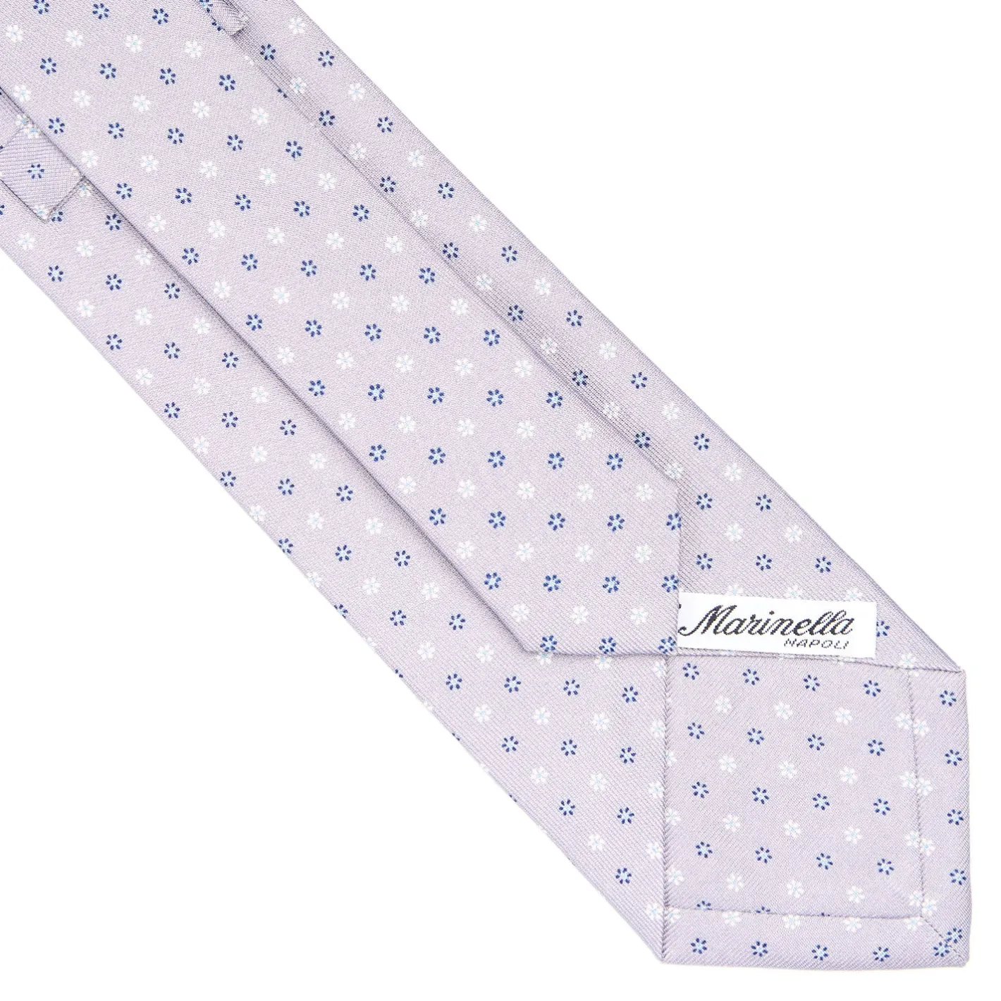 E.Marinella CRAVATTA SARTORIALE CLASSICA IN SETA GRIGIO CHIARO Microfantasia fiore Discount
