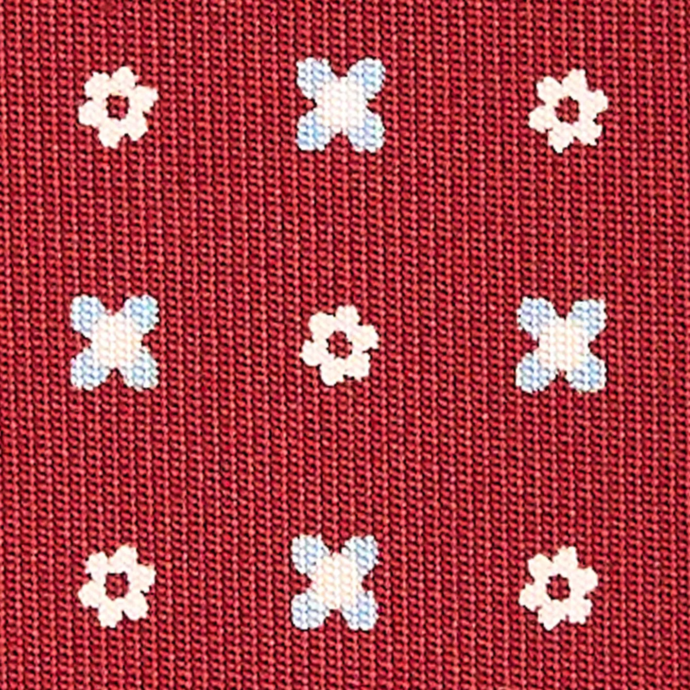 E.Marinella CRAVATTA SARTORIALE CLASSICA IN SETA BORDEAUX Microfantasia fiore Best