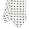 E.Marinella CRAVATTA SARTORIALE CLASSICA IN SETA BIANCA Microfantasia fiore Outlet