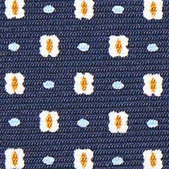 E.Marinella CRAVATTA SARTORIALE CLASSICA IN SETA BLU SCURO Microfantasia fiore Outlet