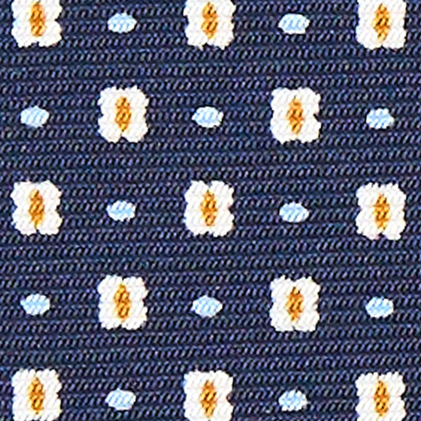 E.Marinella CRAVATTA SARTORIALE CLASSICA IN SETA BLU SCURO Microfantasia fiore Outlet