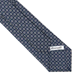 E.Marinella CRAVATTA SARTORIALE CLASSICA IN SETA BLU SCURO Microfantasia fiore Hot