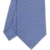 E.Marinella CRAVATTA SARTORIALE CLASSICA IN SETA AZZURRO POLVERE Microfantasia fiore Outlet