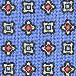 E.Marinella CRAVATTA SARTORIALE CLASSICA IN SETA AZZURRO POLVERE Microfantasia fiore Outlet