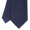E.Marinella CRAVATTA SARTORIALE CLASSICA IN SETA BLU SCURO Pois Hot