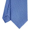 E.Marinella CRAVATTA SARTORIALE CLASSICA IN SETA BLUETTE Microfantasia m geometrica