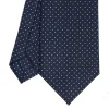 E.Marinella CRAVATTA SARTORIALE CLASSICA IN SETA BLU SCURO Pois Sale