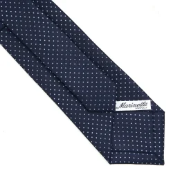 E.Marinella CRAVATTA SARTORIALE CLASSICA IN SETA BLU SCURO Pois Sale