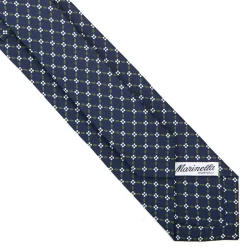 E.Marinella CRAVATTA SARTORIALE 7 CM IN SETA BLU SCURO Microfantasia fiore Sale
