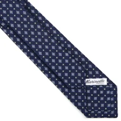 E.Marinella CRAVATTA SARTORIALE 7 CM IN SETA BLU SCURO Microfantasia fiore Online