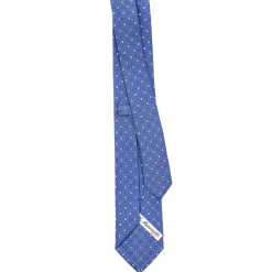 E.Marinella CRAVATTA SARTORIALE 7 CM IN SETA AZZURRO POLVERE Microfantasia fiore Sale