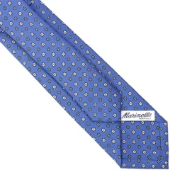 E.Marinella CRAVATTA SARTORIALE 7 CM IN SETA AZZURRO POLVERE Microfantasia fiore Sale