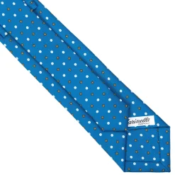 E.Marinella CRAVATTA SARTORIALE 7 CM IN SETA BLU MEDIO Microfantasia fiore Discount