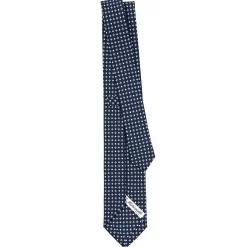 E.Marinella CRAVATTA SARTORIALE 7 CM IN SETA BLU SCURO Microfantasia fiore Online