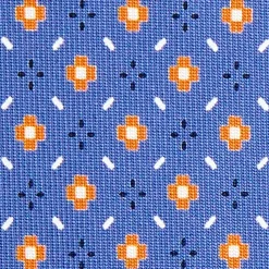 E.Marinella CRAVATTA SARTORIALE 7 CM IN SETA AZZURRO POLVERE Microfantasia fiore Discount