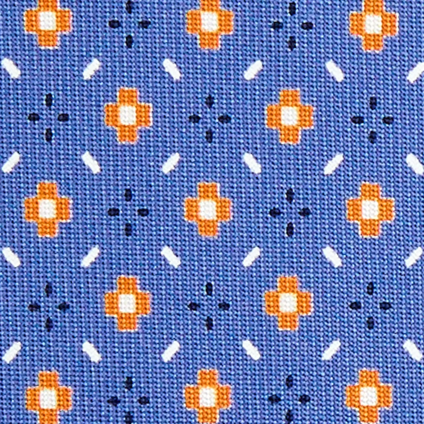 E.Marinella CRAVATTA SARTORIALE 7 CM IN SETA AZZURRO POLVERE Microfantasia fiore Discount
